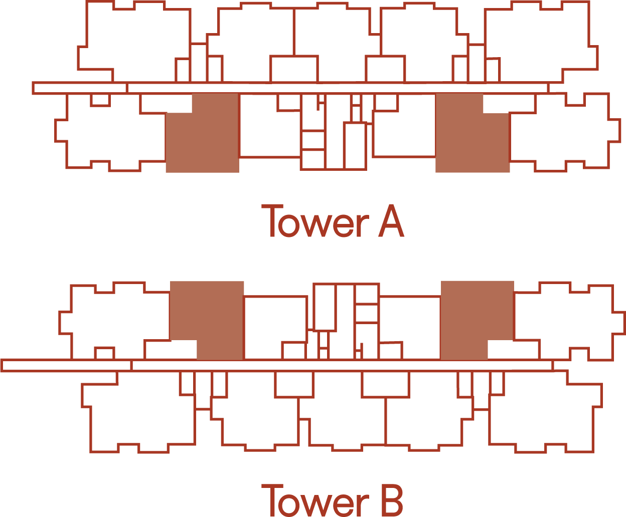 Type B location within the tower