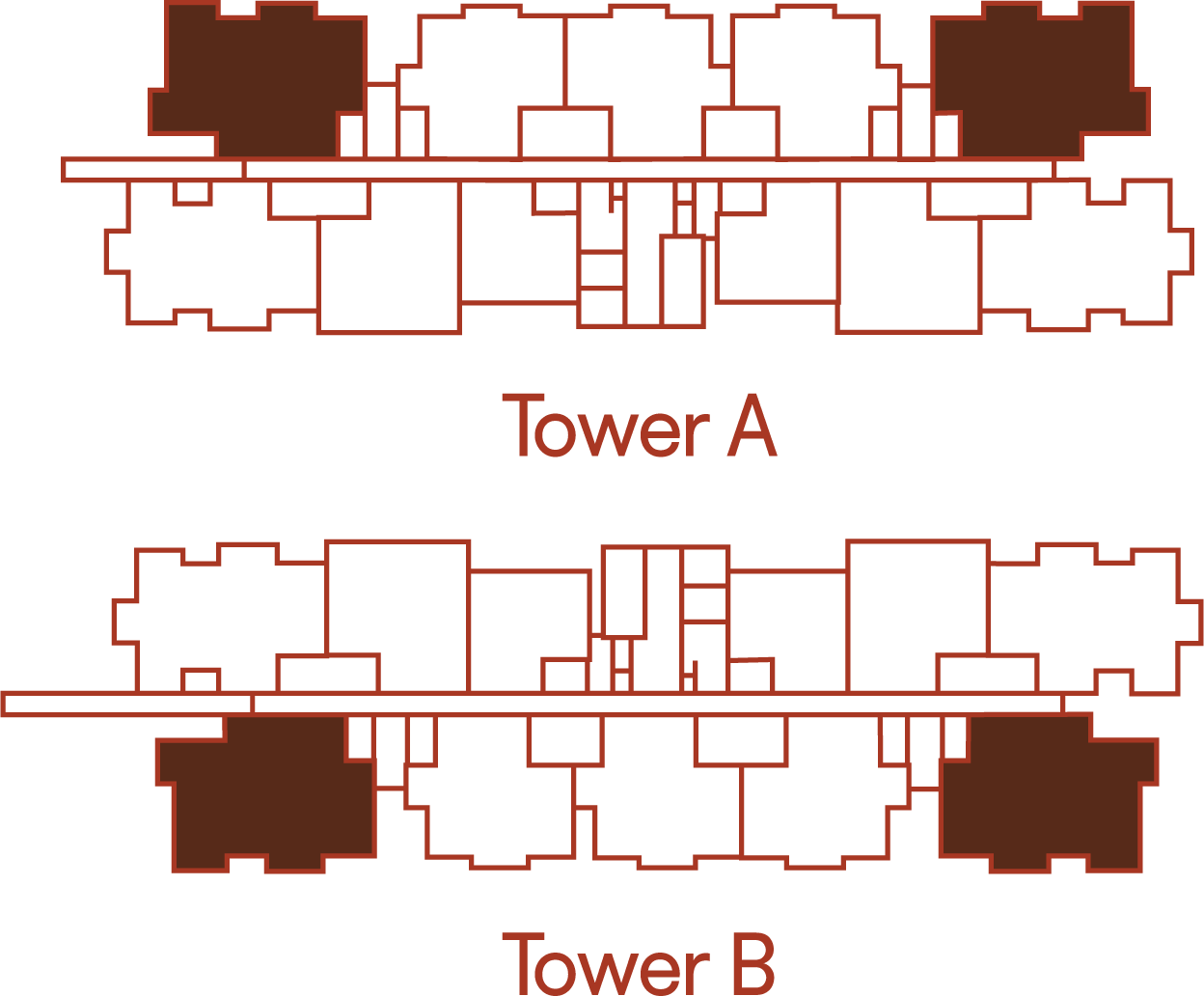 Type E location within the tower