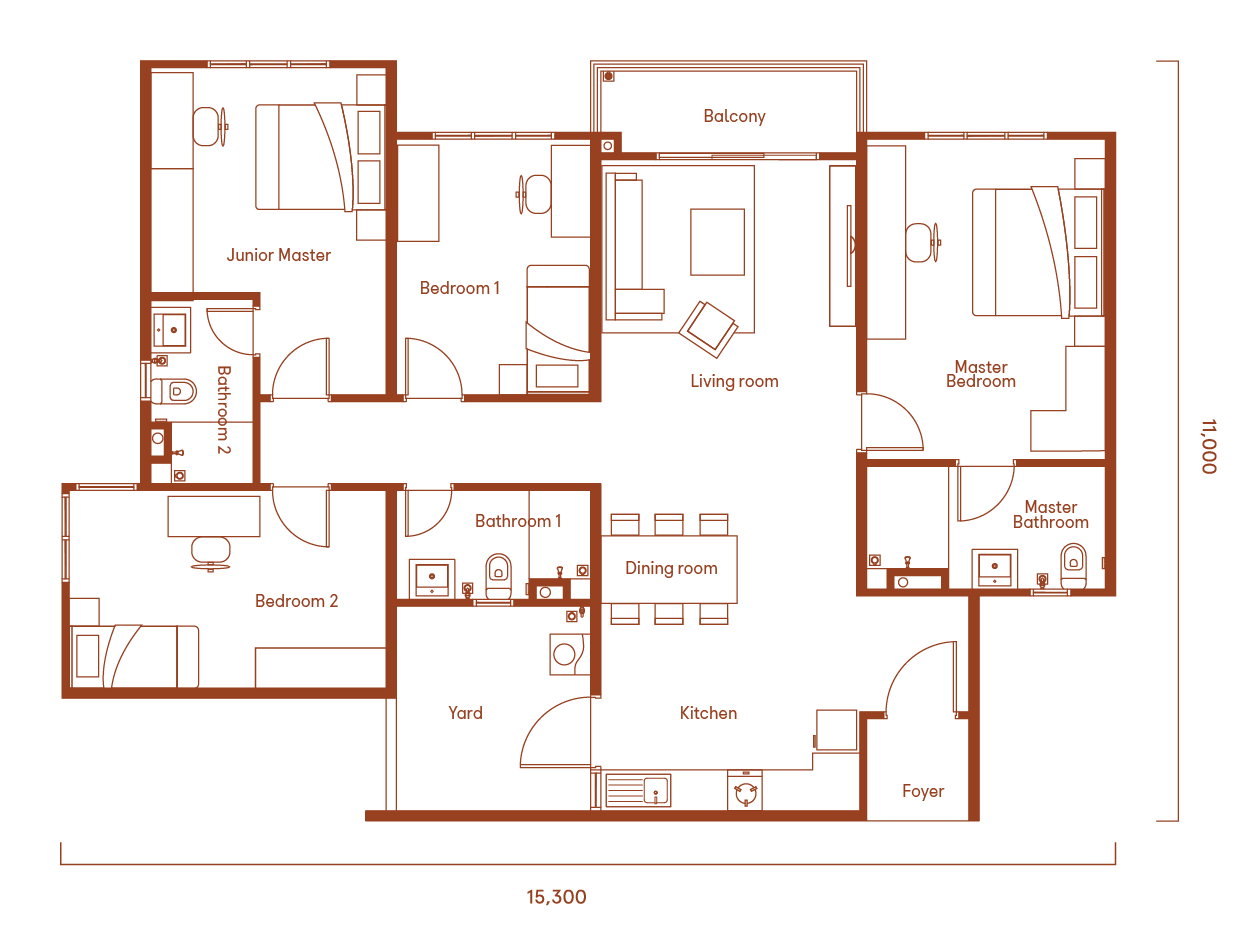 Type E floor plan