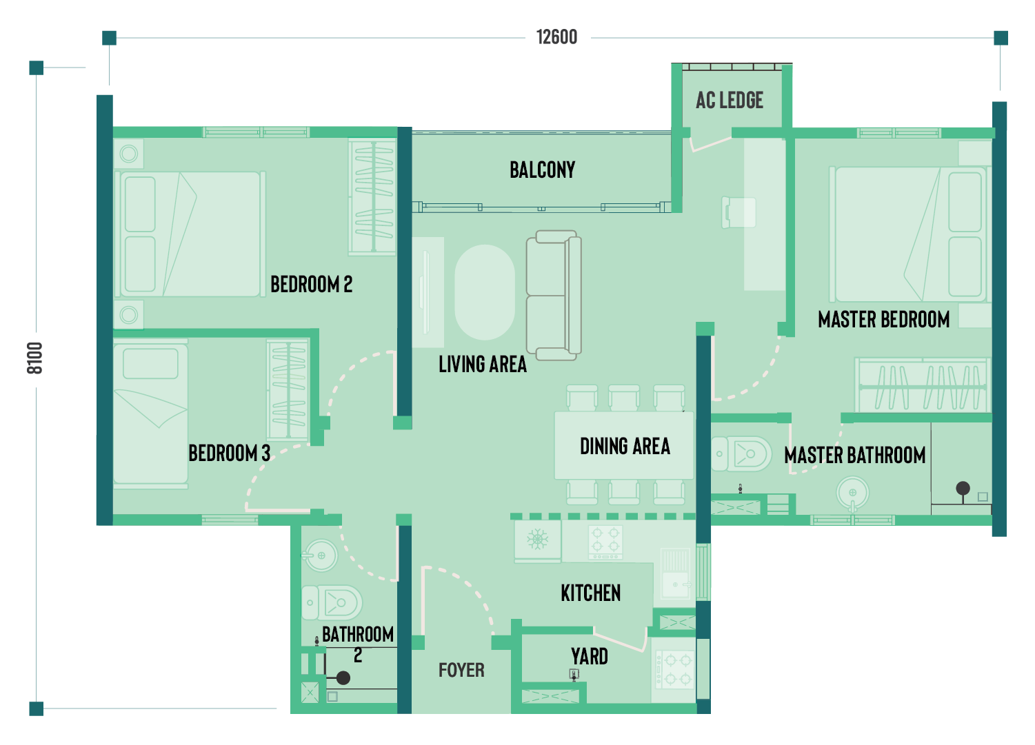 B3 floor plan TYPE B3