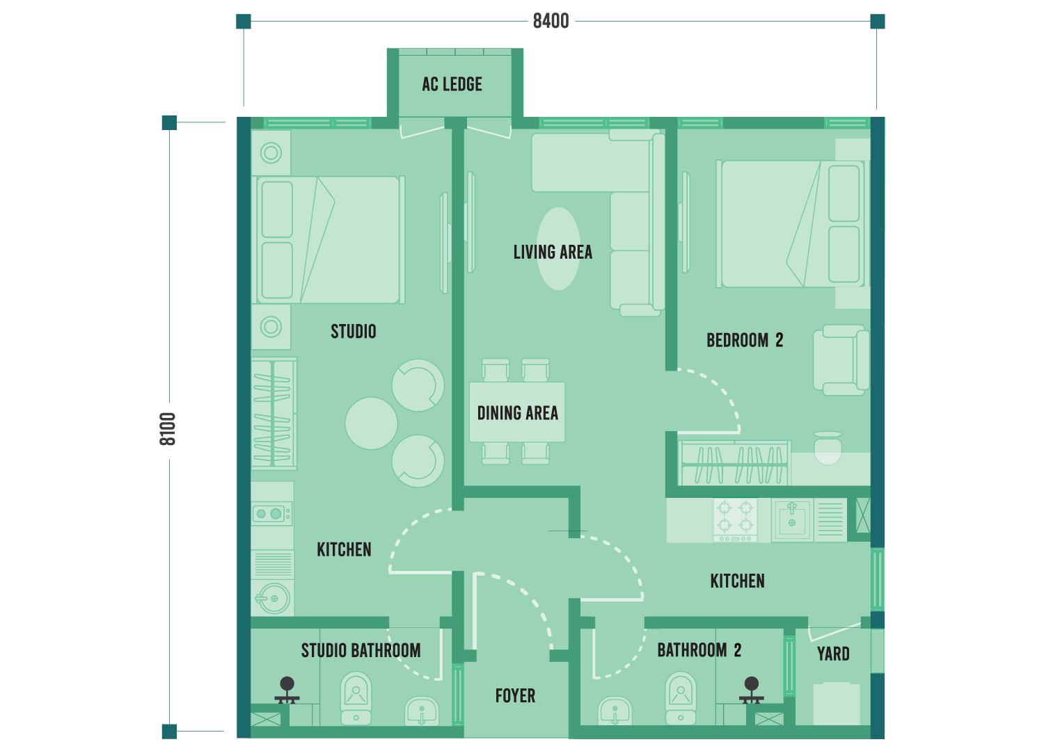 D floor plan TYPE D