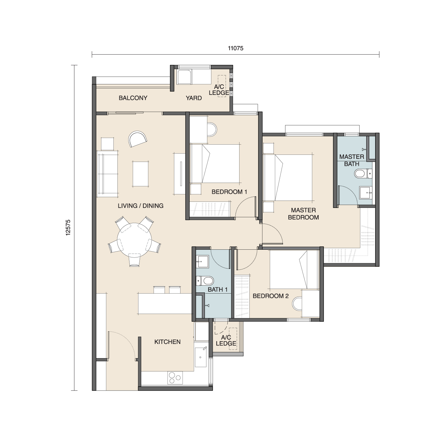 Type T2A Floor Plan