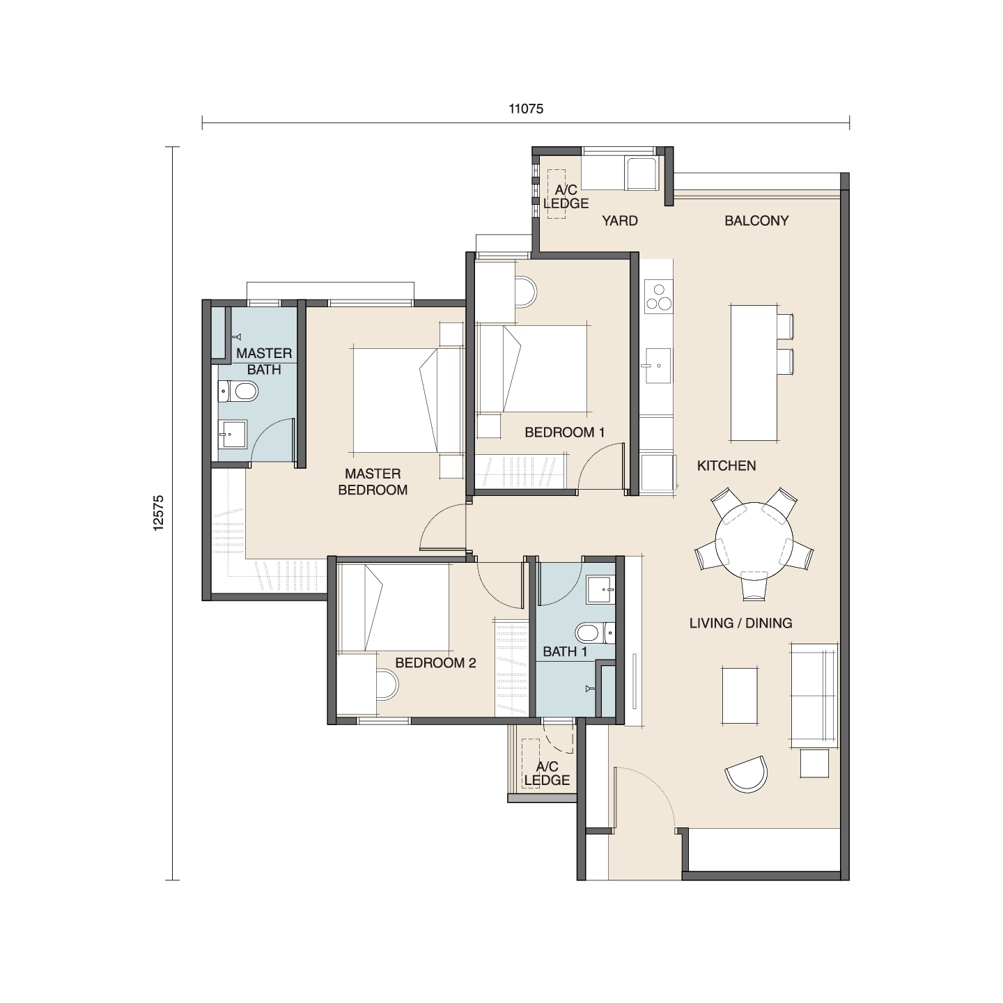 Type T2A Floor Plan