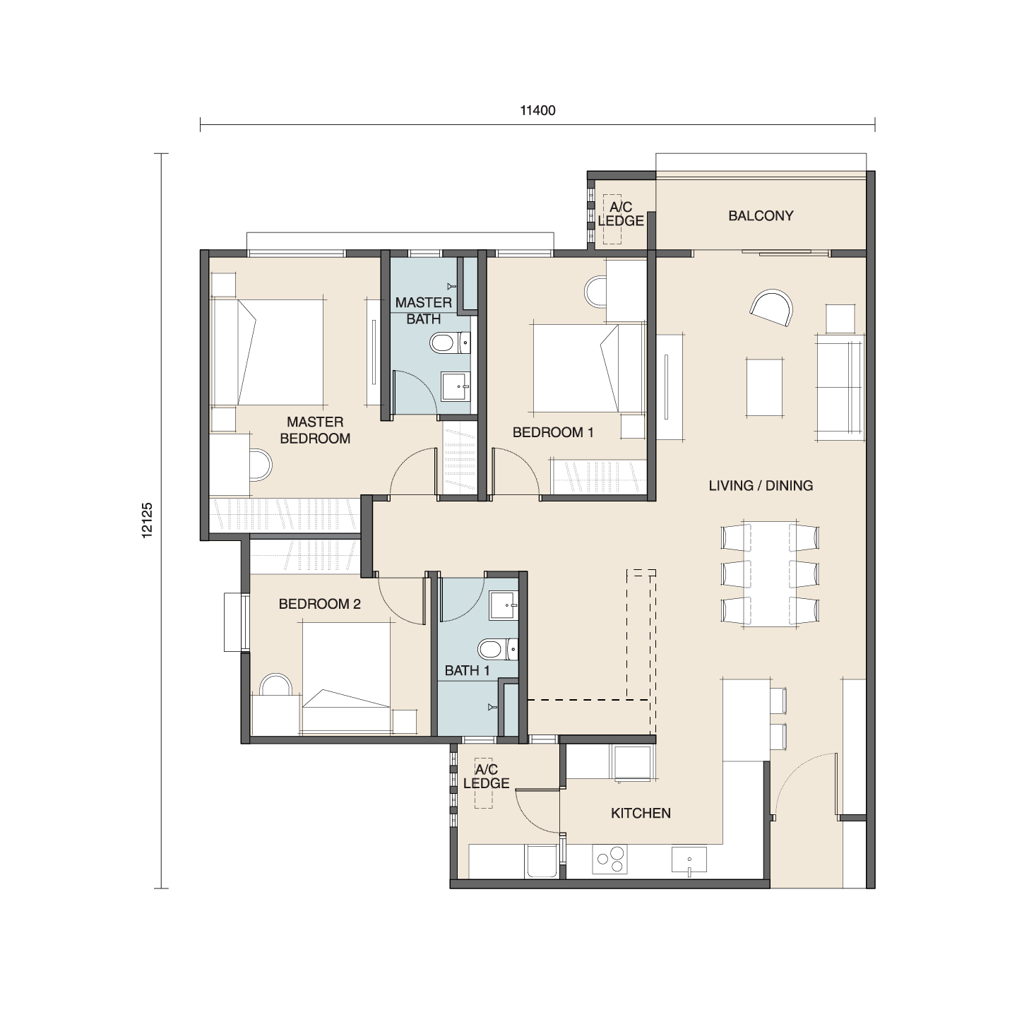 Type T2A Floor Plan