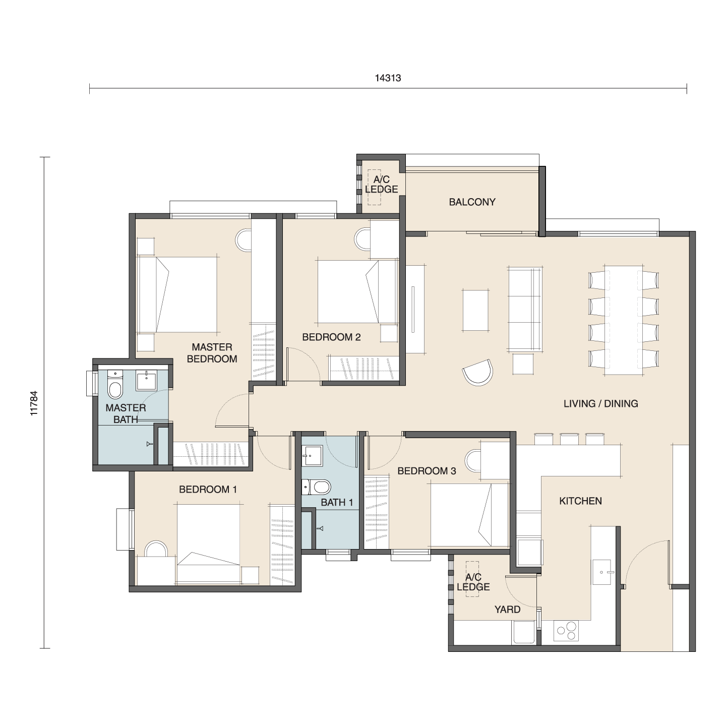 Type T2A Floor Plan