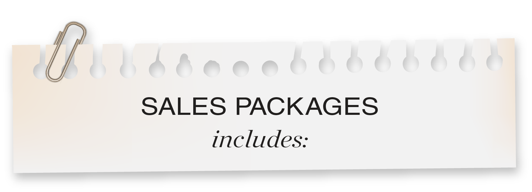 Your Sales Packages - 3 simple steps